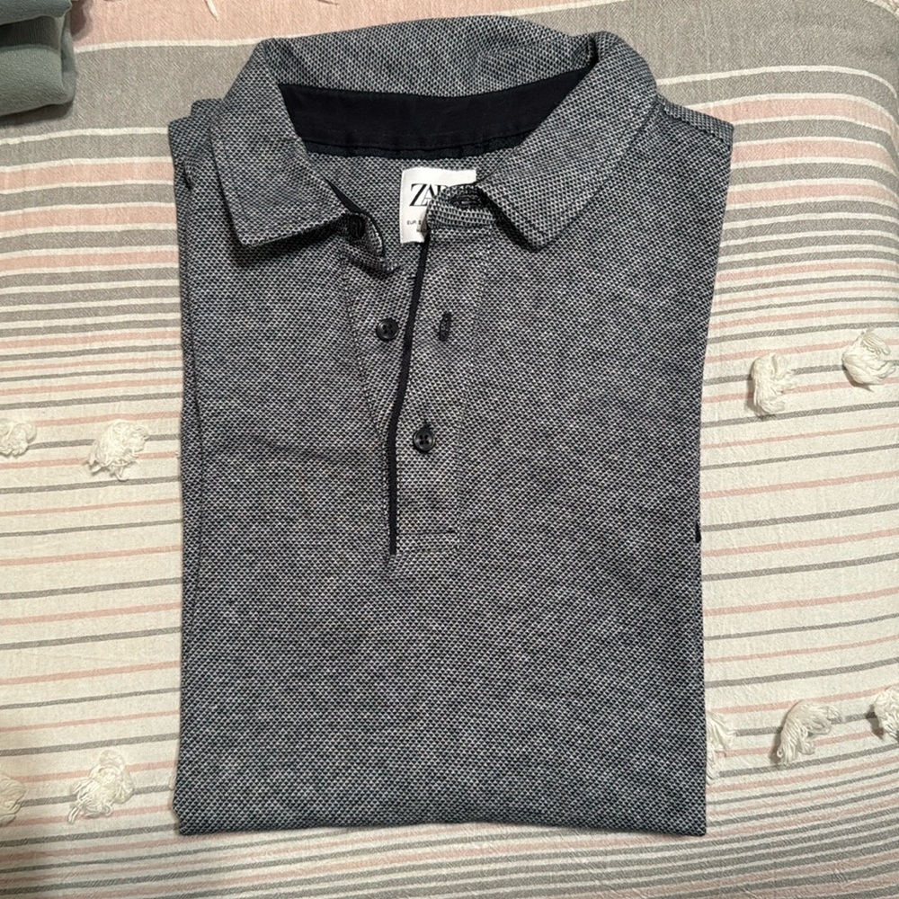 Navy Blue short sleeve with buttons